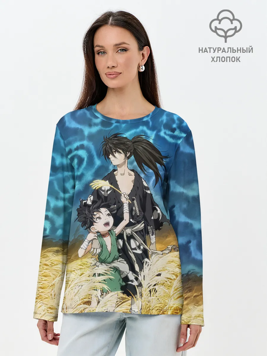 Лонгслив женский. Хлопок / Хяккимару с Дороро | DORORO