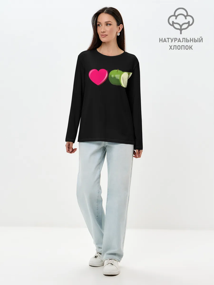Лонгслив женский. Хлопок / I LOVE APPLE