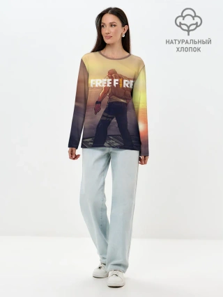 Лонгслив женский. Хлопок / FREEFIRE | БЕЙСЕР