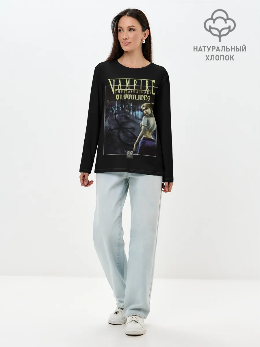 Лонгслив женский. Хлопок / Вампирский маскарад