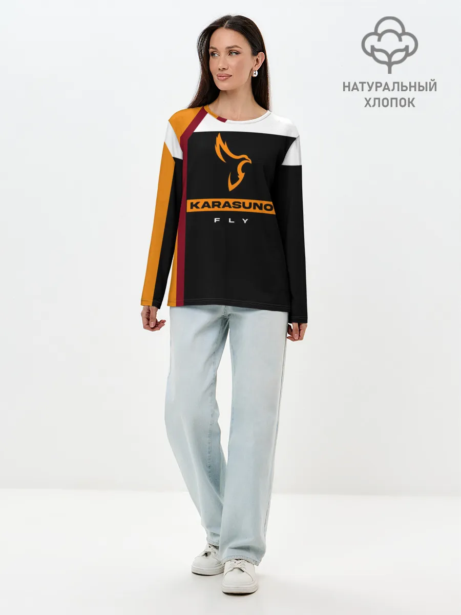 Лонгслив женский. Хлопок / Старшая школа Карасуно Haikyu!!