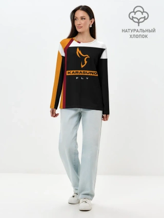 Лонгслив женский. Хлопок / Старшая школа Карасуно Haikyu!!