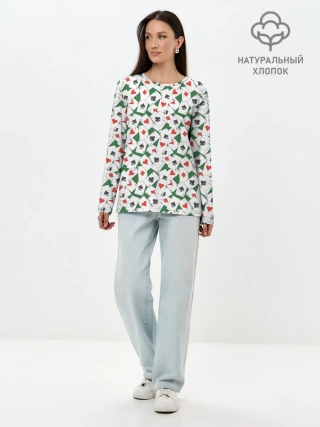 Лонгслив женский. Хлопок / Тузы