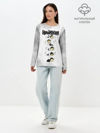 Лонгслив женский. Хлопок / Юу Нишиноя в истерике Haikyu!!