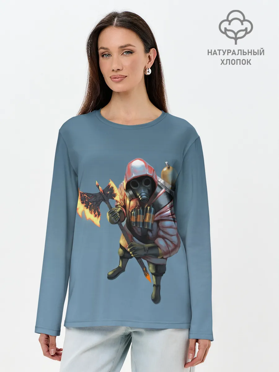 Лонгслив женский. Хлопок / Pyro