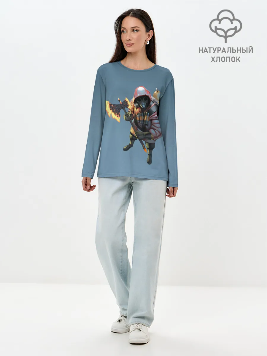 Лонгслив женский. Хлопок / Pyro