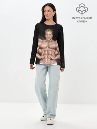 Лонгслив женский. Хлопок / Billy Space Aquarell