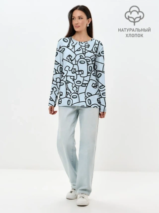 Лонгслив женский. Хлопок / among us mem