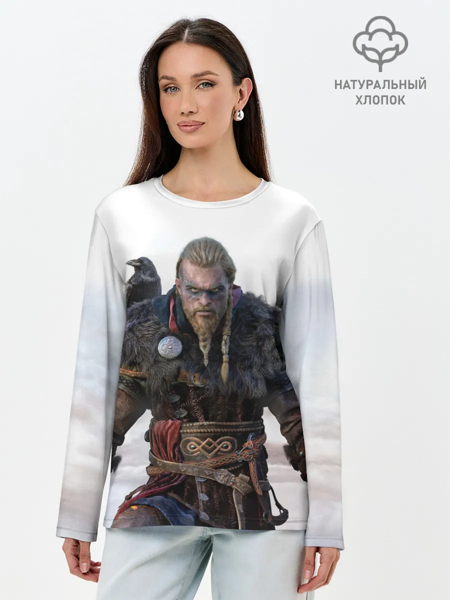 Лонгслив женский. Хлопок / Викинг из Вальгаллы