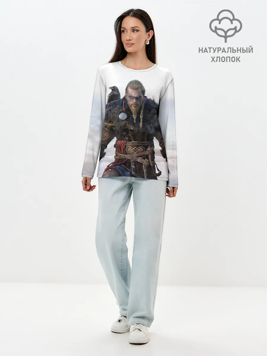 Лонгслив женский. Хлопок / Викинг из Вальгаллы