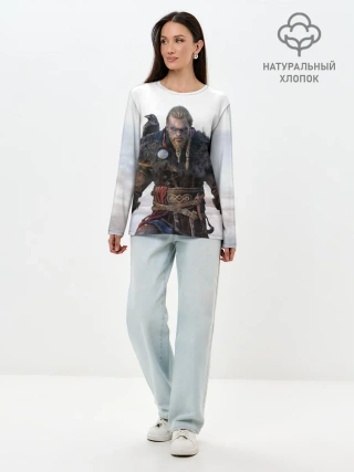 Лонгслив женский. Хлопок / Викинг из Вальгаллы