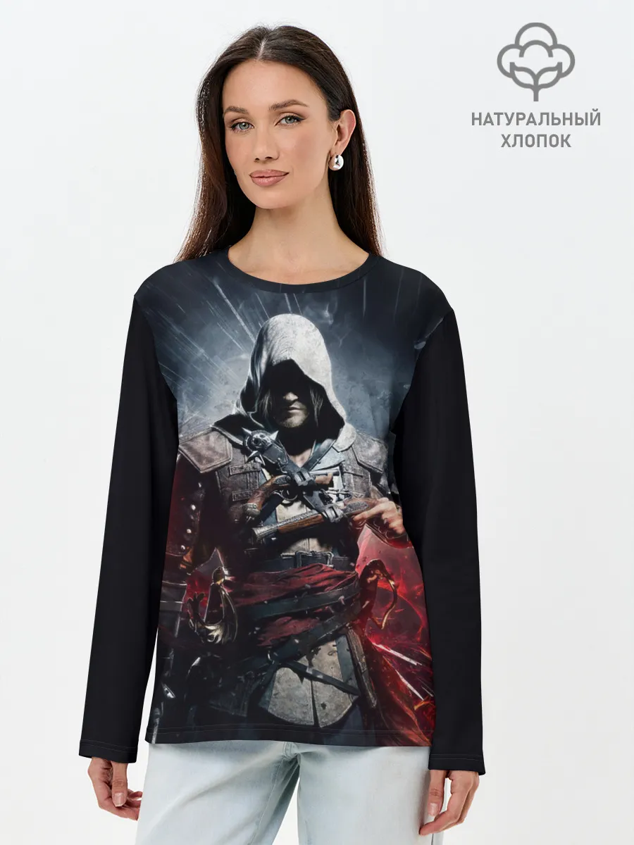 Лонгслив женский. Хлопок / Assassins Creed 4: Black Flag