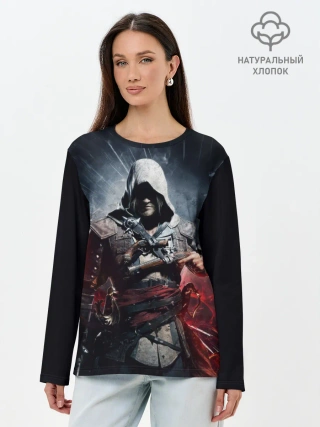 Лонгслив женский. Хлопок / Assassins Creed 4: Black Flag