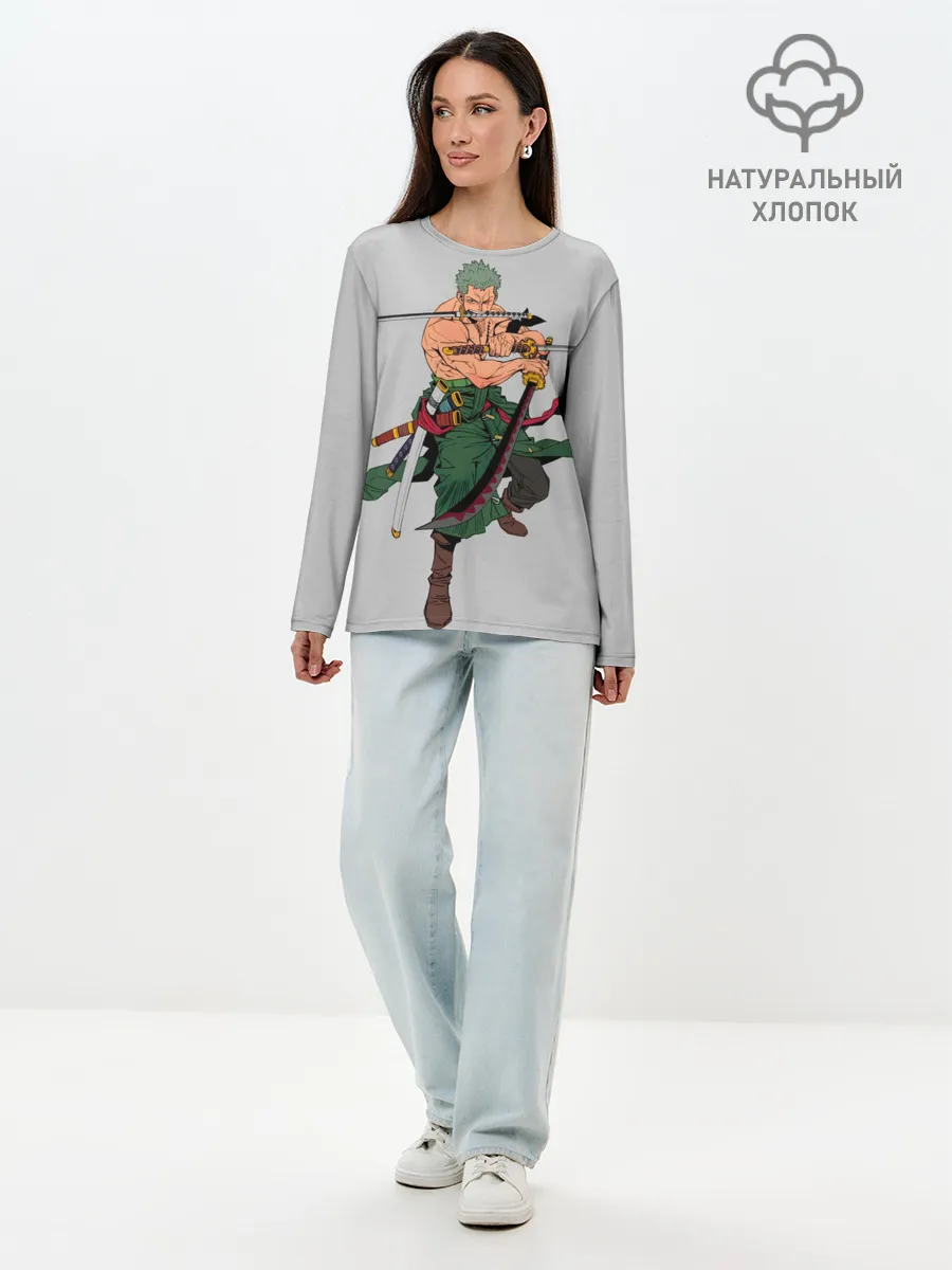 Лонгслив женский. Хлопок / Арт Ророноа Зоро, One Piece
