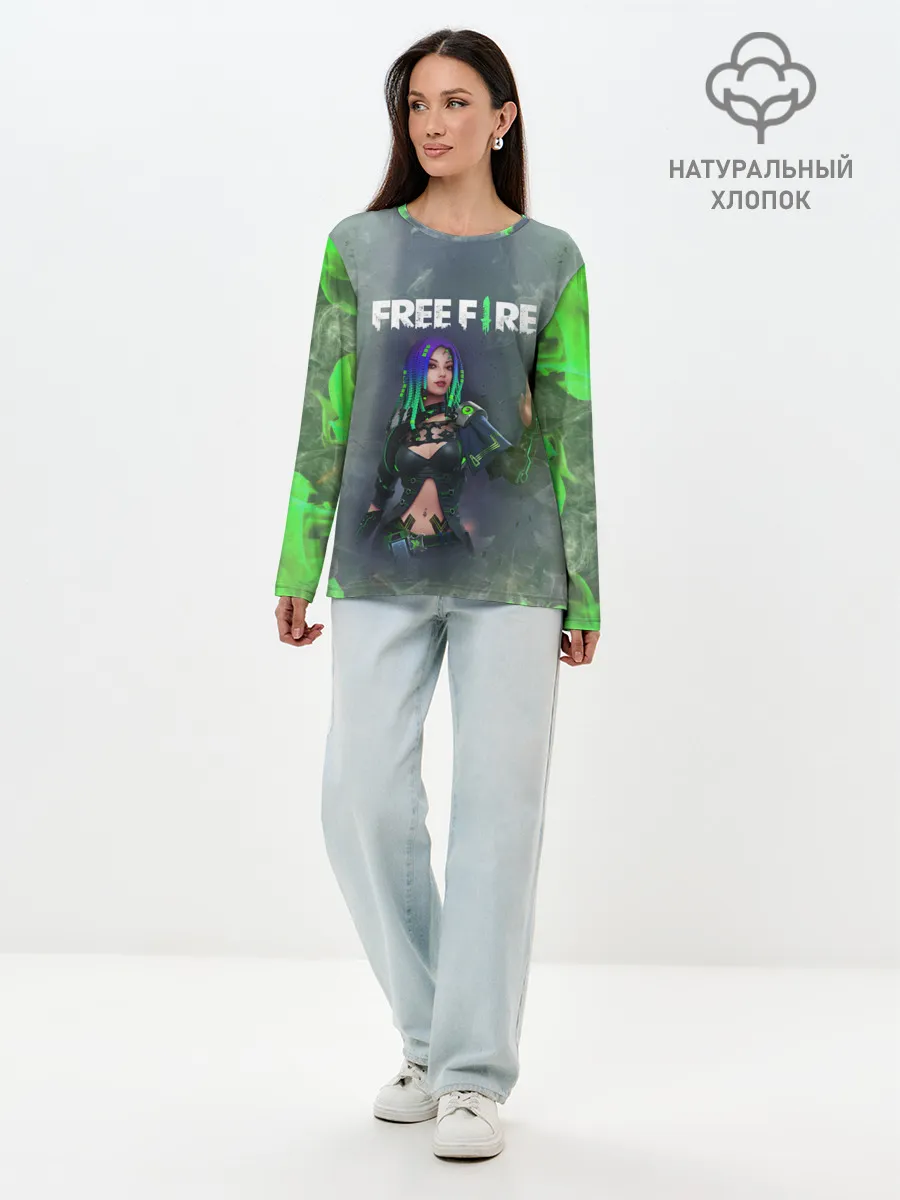 Лонгслив женский. Хлопок / Фри Фаер | Garena Free Fire