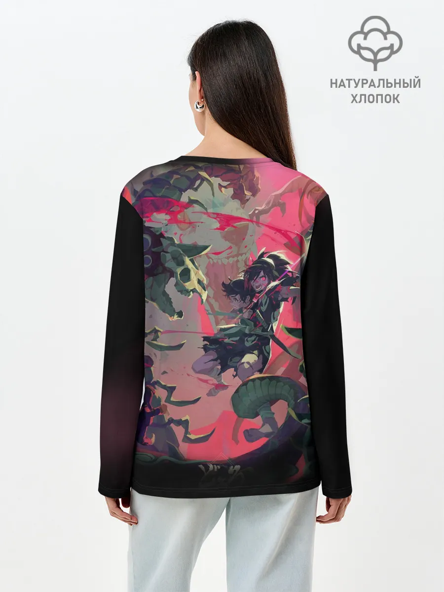 Лонгслив женский. Хлопок / СРАЖЕНИЕ С ДЕМОНАМИ | ДОРОРО