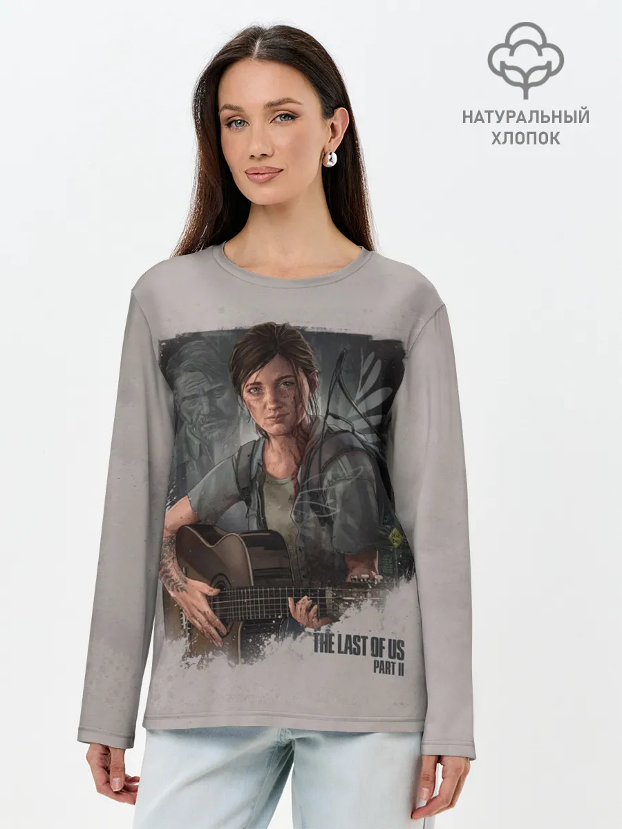 Лонгслив женский. Хлопок / Элли с гитарой