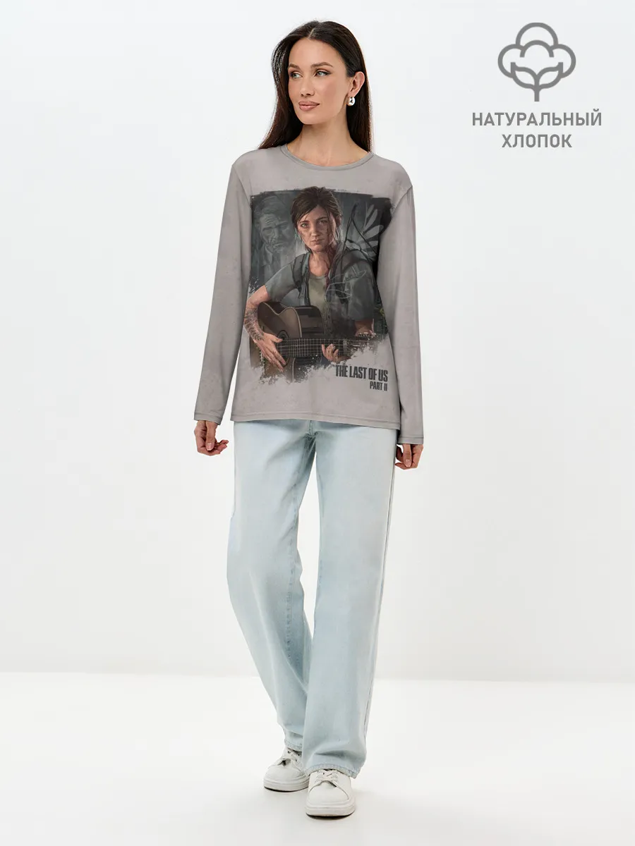 Лонгслив женский. Хлопок / Элли с гитарой