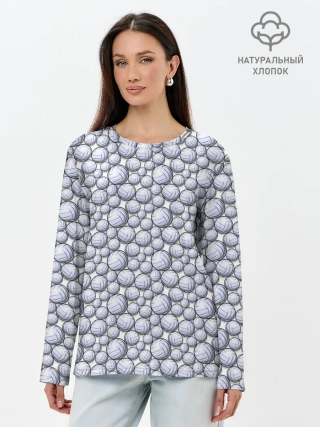 Лонгслив женский. Хлопок / Волейбольные Мячи