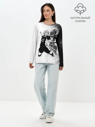 Лонгслив женский. Хлопок / Шоё Хината удар сверху Haikyuu!!