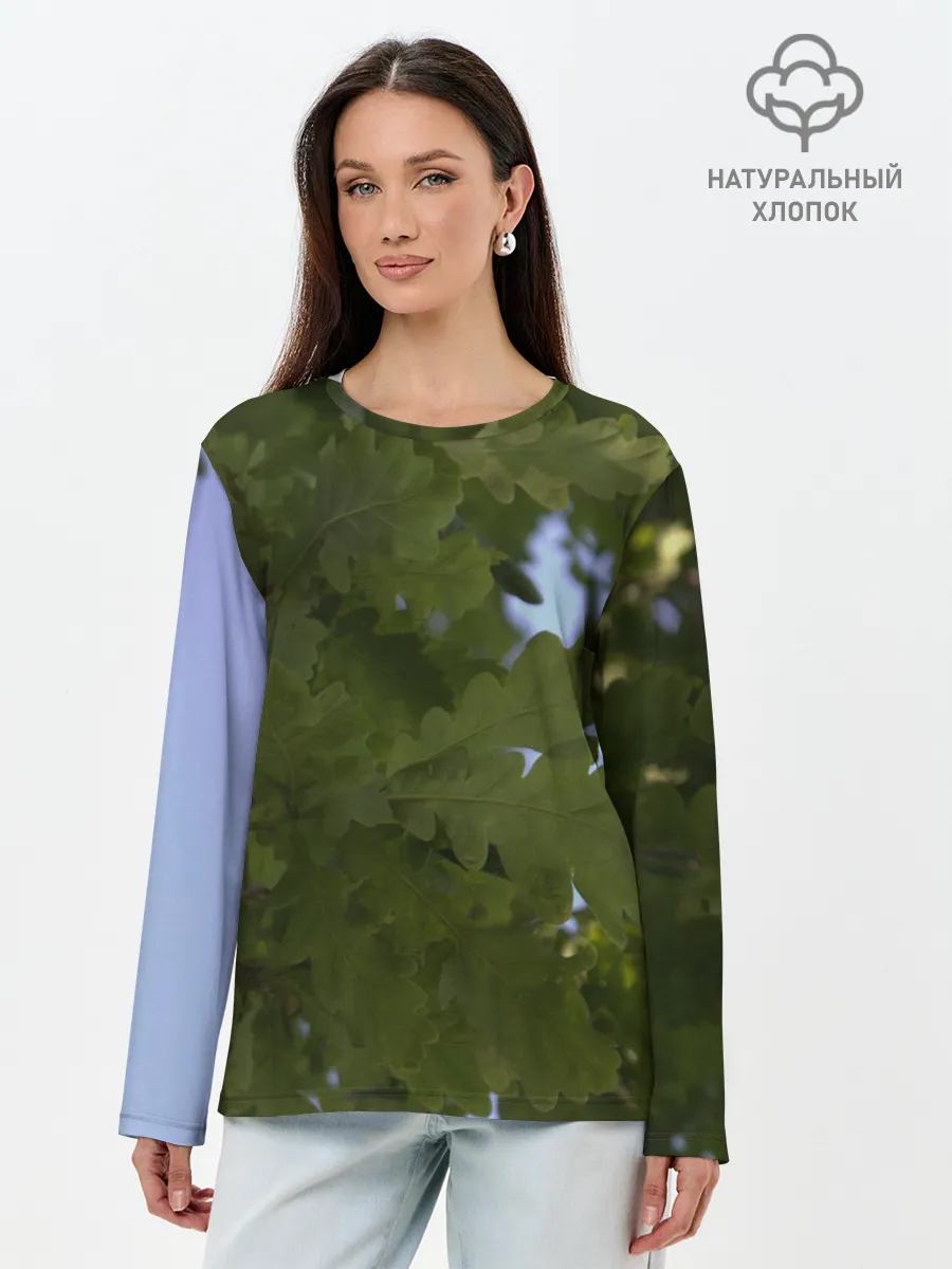 Лонгслив женский. Хлопок / Летние дубы