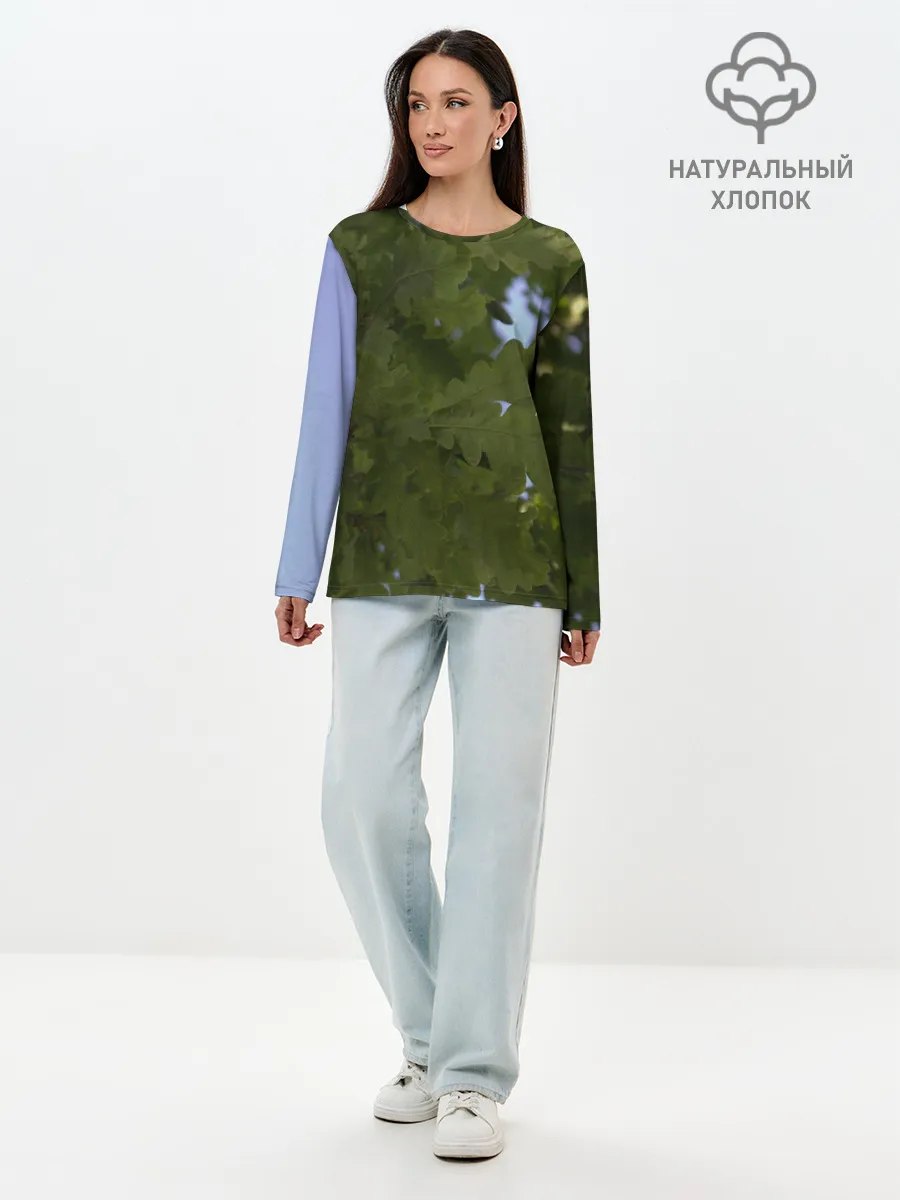 Лонгслив женский. Хлопок / Летние дубы