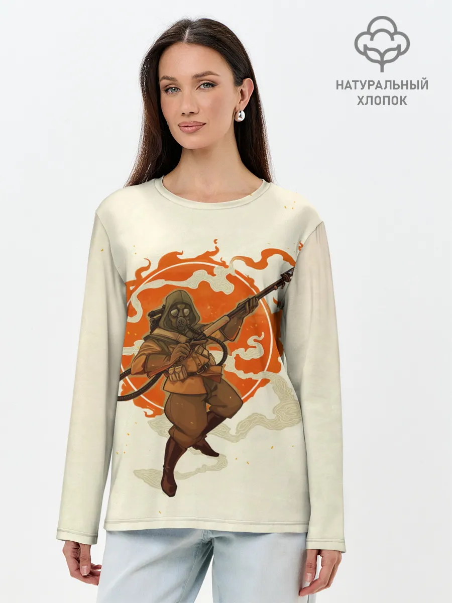 Лонгслив женский. Хлопок / Pyro style
