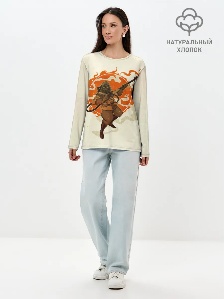 Лонгслив женский. Хлопок / Pyro style