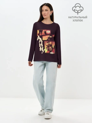 Лонгслив женский. Хлопок / Пиро за работой