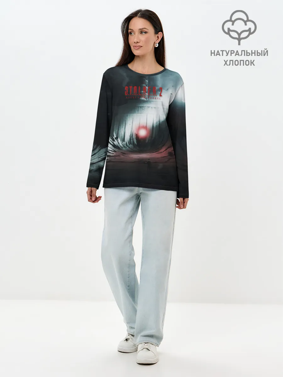 Лонгслив женский. Хлопок / Сердце Чернобыля