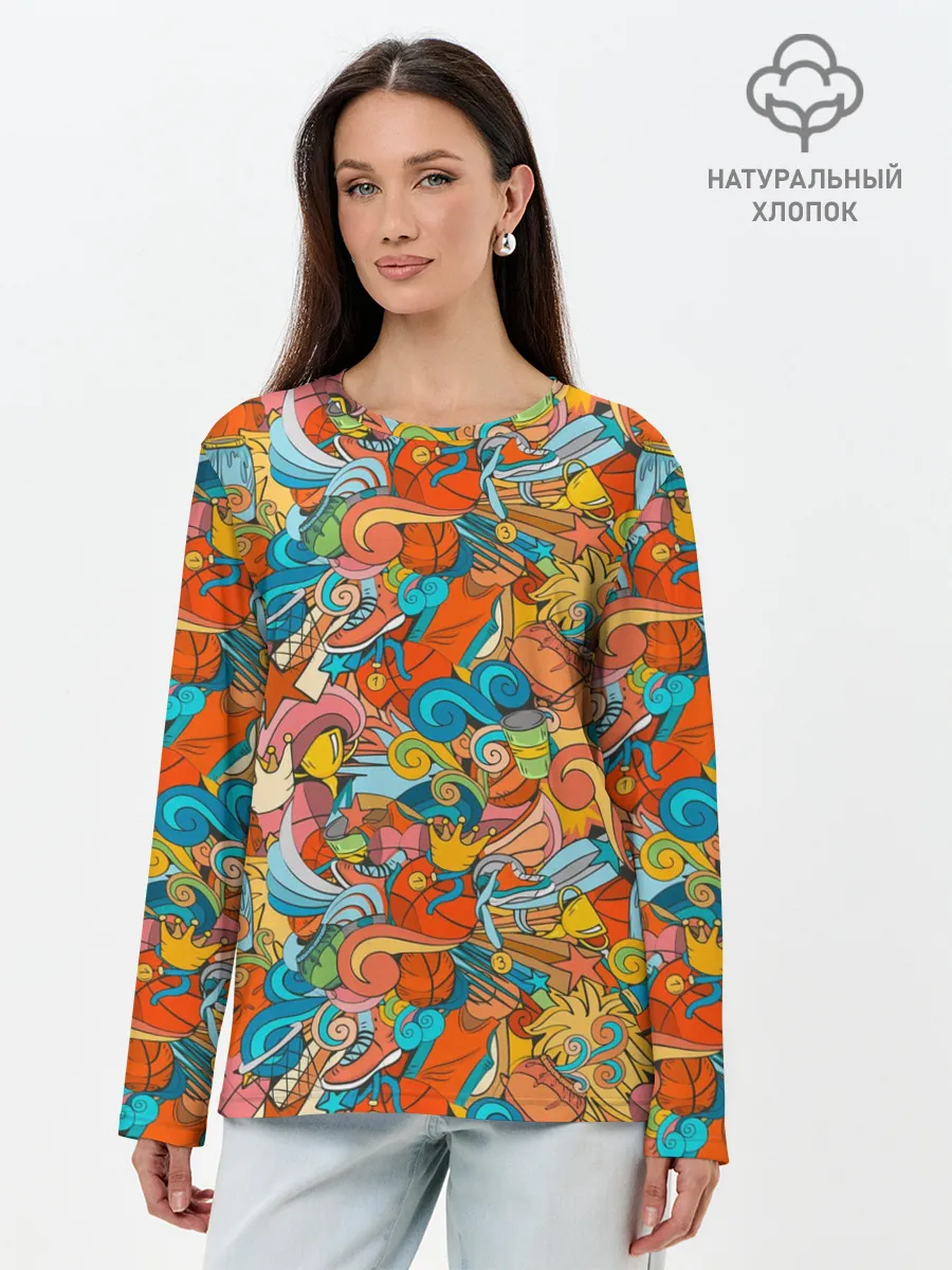 Лонгслив женский. Хлопок / Basketball