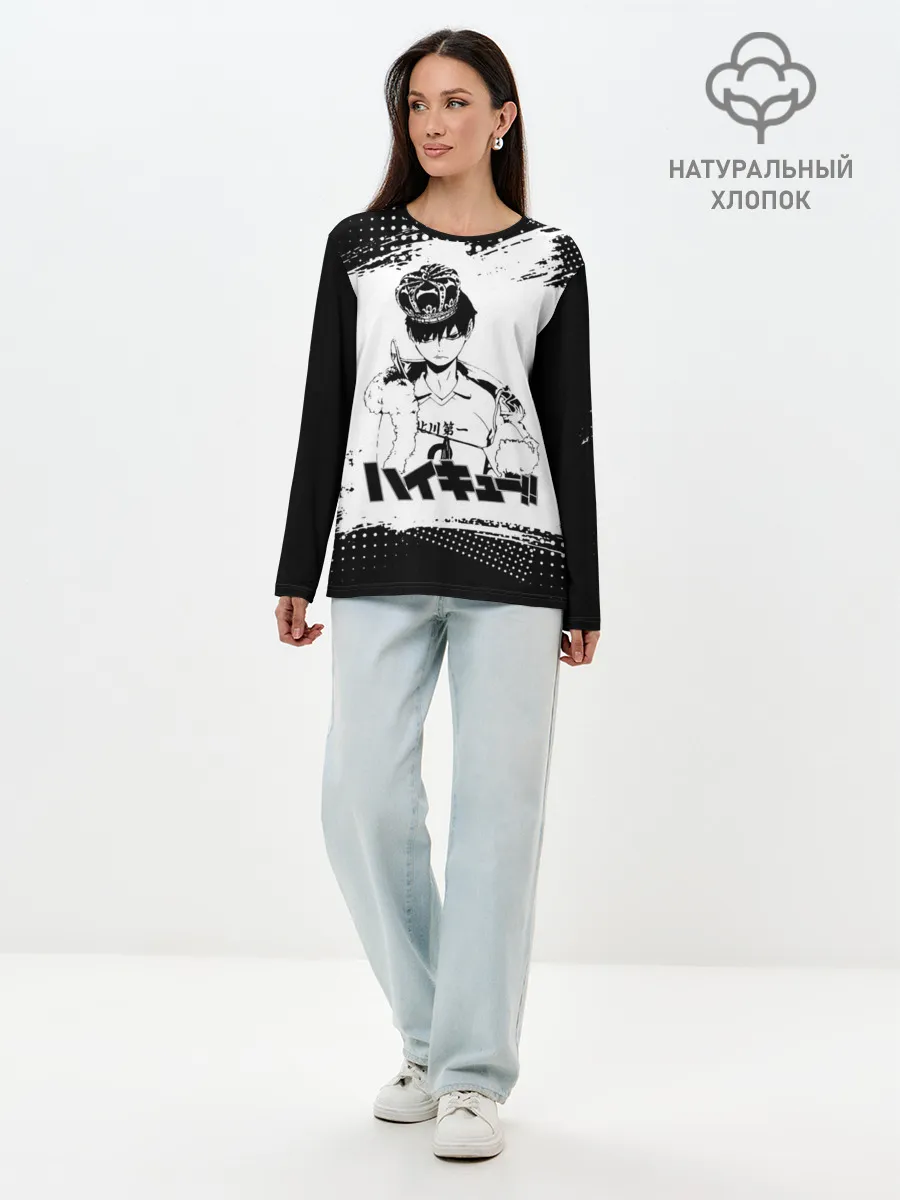 Лонгслив женский. Хлопок / Тобио Кагеяма корона Haikyuu!!