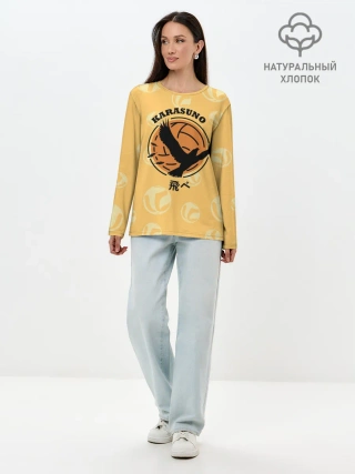 Лонгслив женский. Хлопок / Старшая школа Карасуно Haikyu!