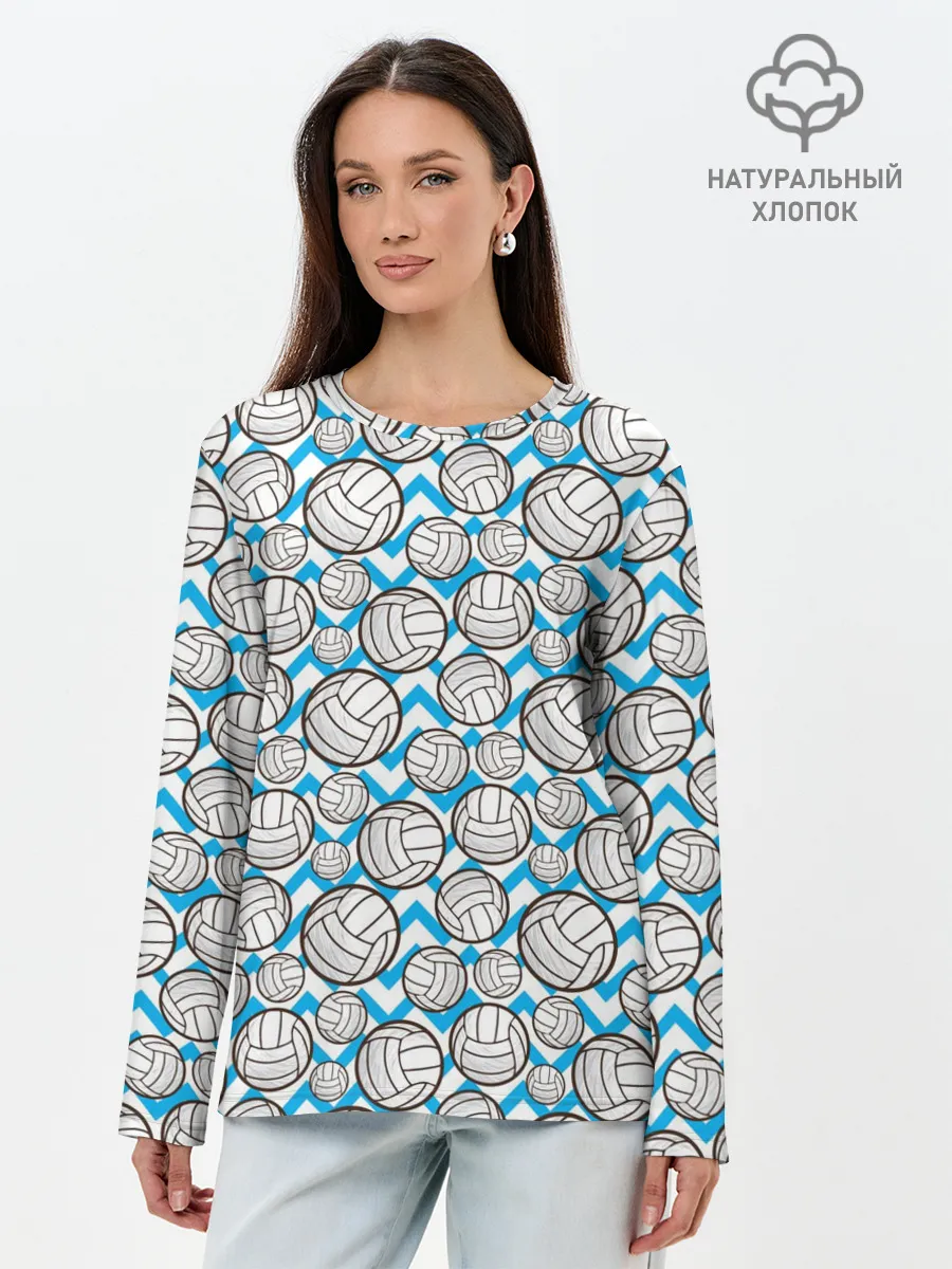 Лонгслив женский. Хлопок / Волейбол