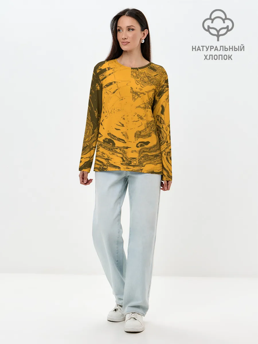 Лонгслив женский. Хлопок / Сплющенная сфера