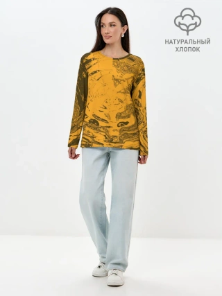 Лонгслив женский. Хлопок / Сплющенная сфера