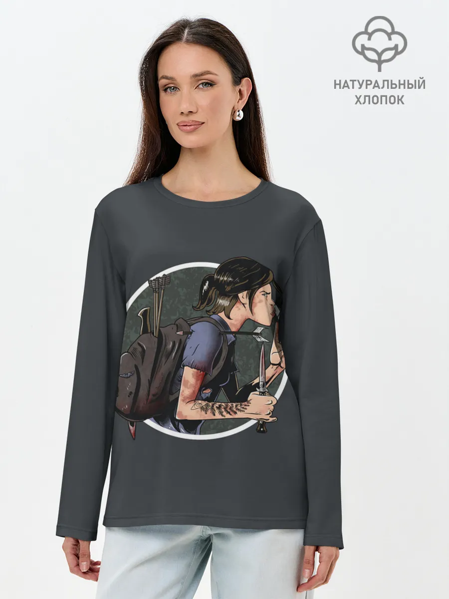Лонгслив женский. Хлопок / Крадущаяся Элли