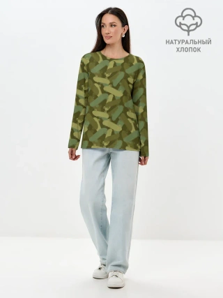 Лонгслив женский. Хлопок / Скейтборды