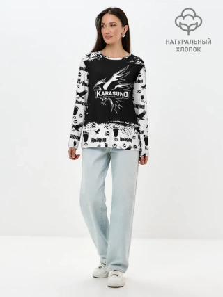 Лонгслив женский. Хлопок / Старшая школа Карасуно
