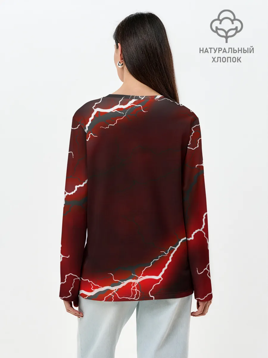 Лонгслив женский. Хлопок / НЕЛЬЗЯ ЖИТЬ В СТРАХЕ | ЖИЗНЬ БЕЗ СТРАХА