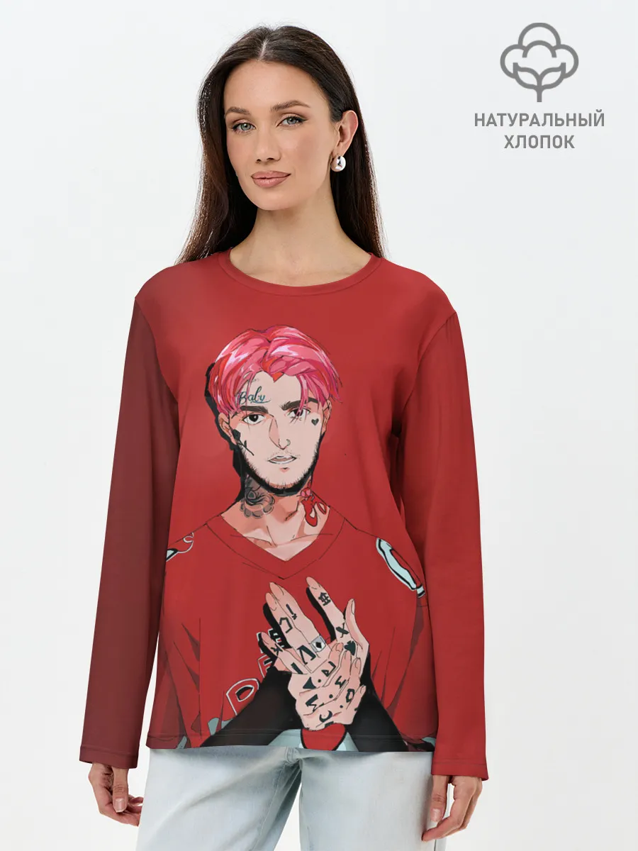 Лонгслив женский. Хлопок / Red Lil Peep