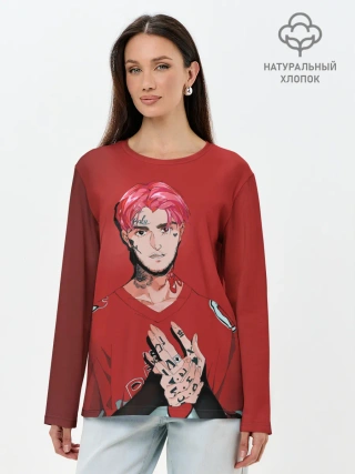 Лонгслив женский. Хлопок / Red Lil Peep
