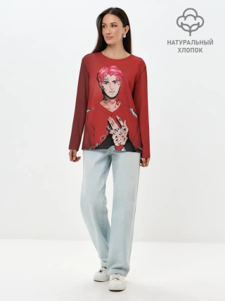 Лонгслив женский. Хлопок / Red Lil Peep