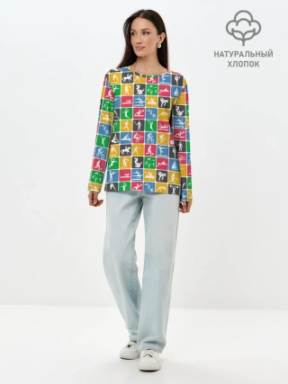 Лонгслив женский. Хлопок / СПОРТ