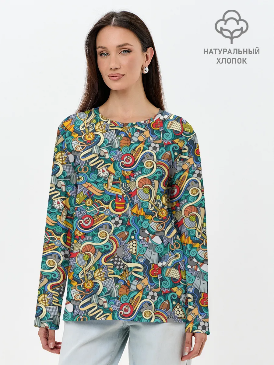 Лонгслив женский. Хлопок / Sport