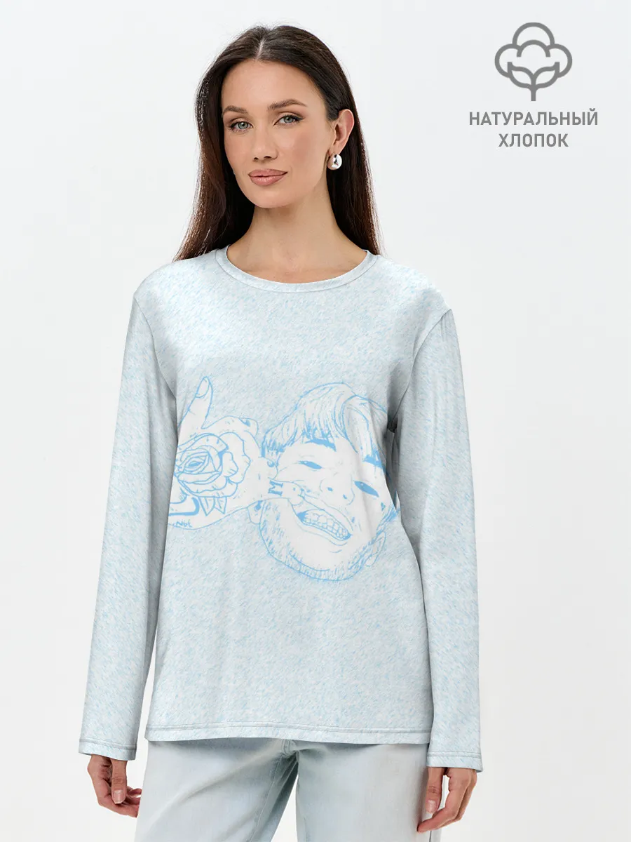 Лонгслив женский. Хлопок / Blue Lil Peep