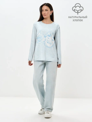 Лонгслив женский. Хлопок / Blue Lil Peep