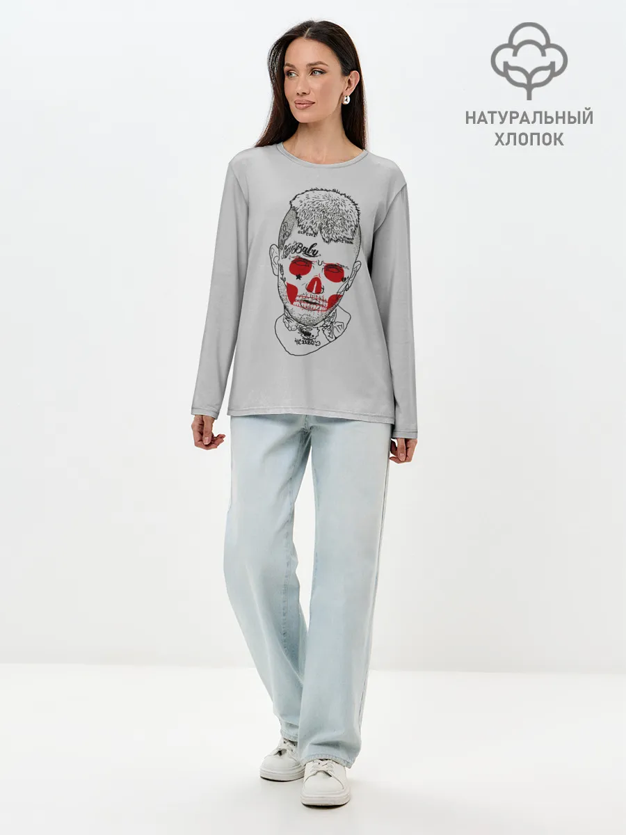 Лонгслив женский. Хлопок / Череп Лил Пипа