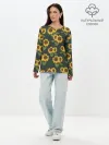Лонгслив женский. Хлопок / Подсолнухи