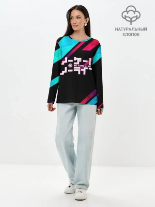 Лонгслив женский. Хлопок / NO GAME NO LIFE LOGO